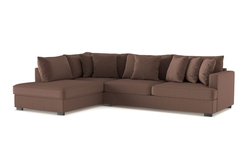 Rossita 4-sits Vänstervänd L-formad Djup Schäslongsoffa i Manchester - Brun - Möbler - Vardagsrum - Soffor - Divansoffa & schäslong