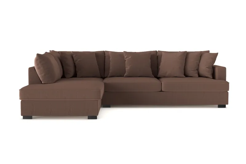 Rossita 4-sits Vänstervänd L-formad Djup Schäslongsoffa i Manchester - Brun - Möbler - Vardagsrum - Soffor - Divansoffa & schäslong