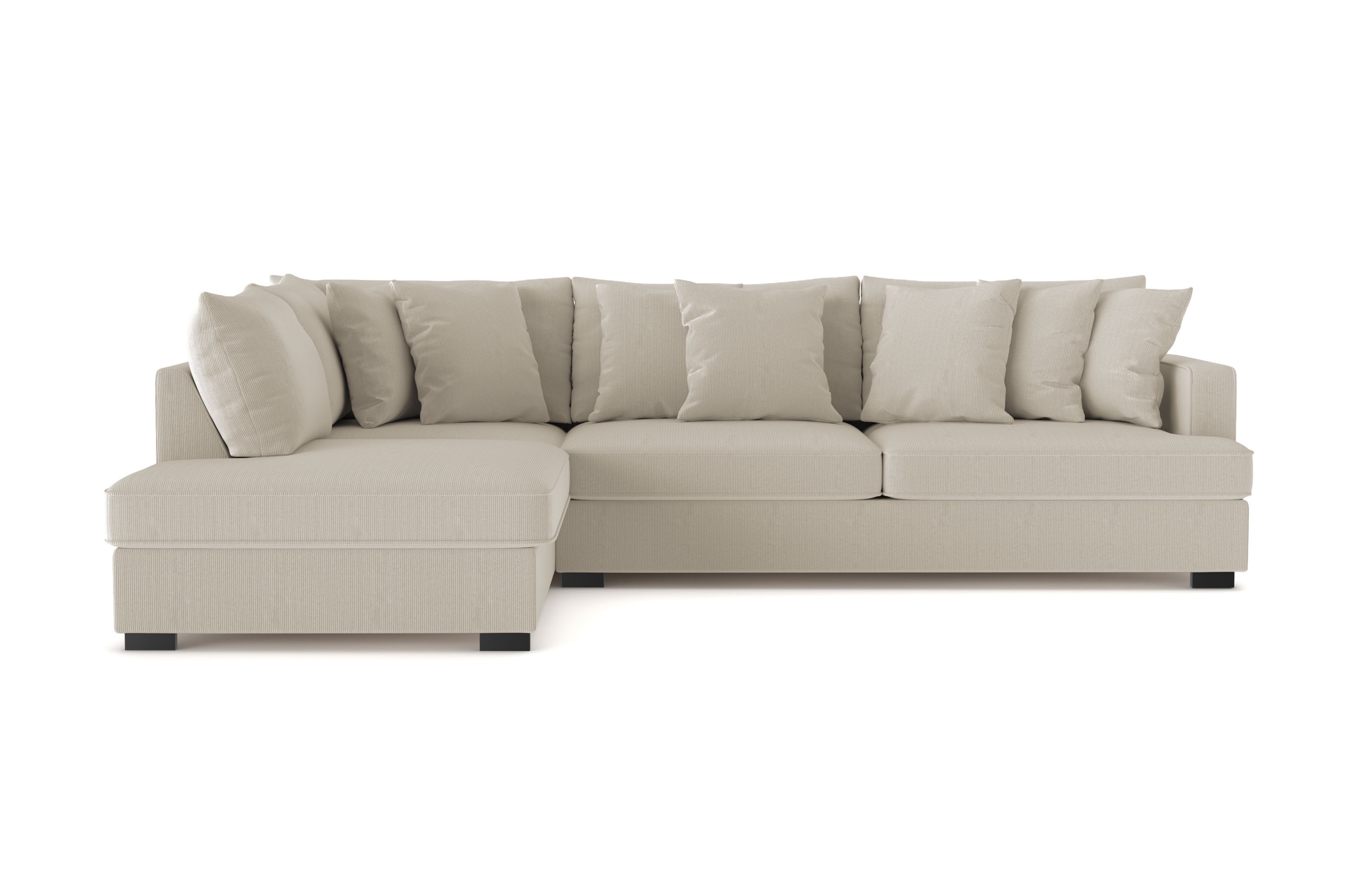 rossita 4-sits vänstervänd l-formad djup schäslongsoffa i manchester - greige