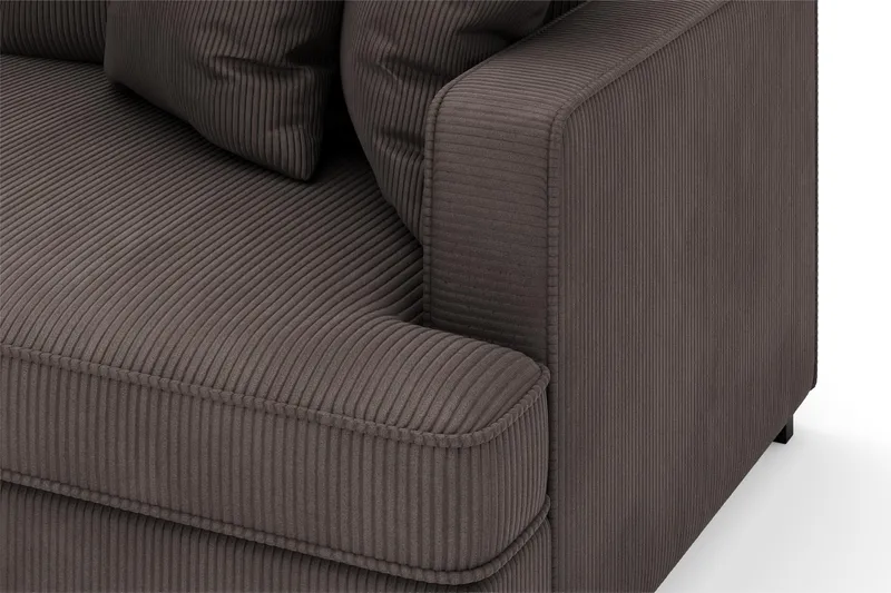 Rossita 4-sits Vänstervänd L-formad Djup Schäslongsoffa i Manchester - Mörkgrå - Möbler - Vardagsrum - Soffor - Sammetssoffor