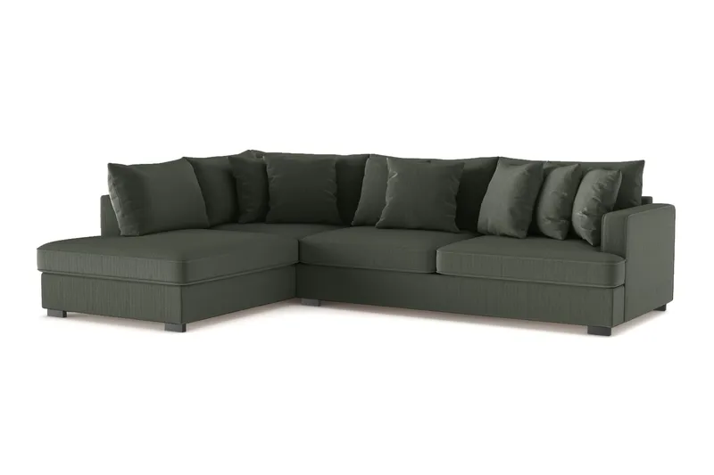Rossita 4-sits Vänstervänd L-formad Djup Schäslongsoffa i Manchester - Mörkgrön - Möbler - Vardagsrum - Soffor - Divansoffa & schäslong