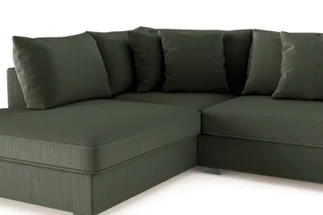 Rossita 4-sits Vänstervänd L-formad Djup Schäslongsoffa i Manchester - Mörkgrön - Möbler - Vardagsrum - Soffor - Divansoffa & schäslong