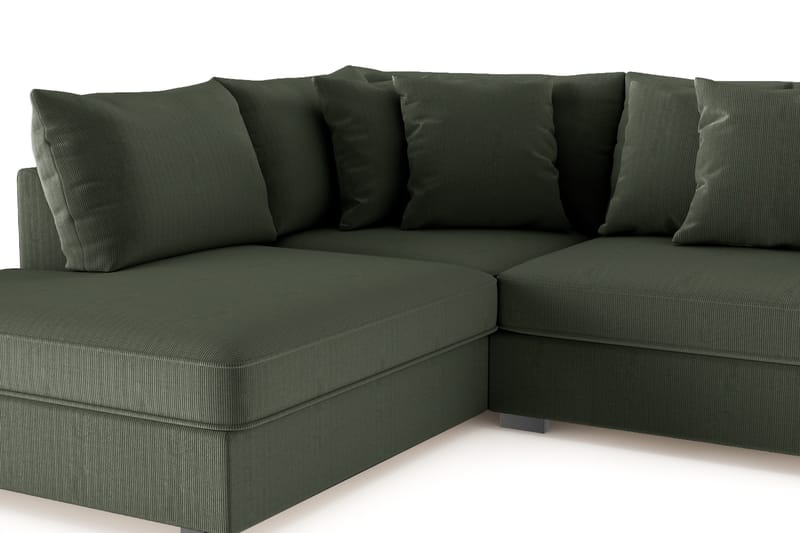 Rossita 4-sits Vänstervänd L-formad Djup Schäslongsoffa i Manchester - Mörkgrön - Möbler - Vardagsrum - Soffor - Divansoffa & schäslong