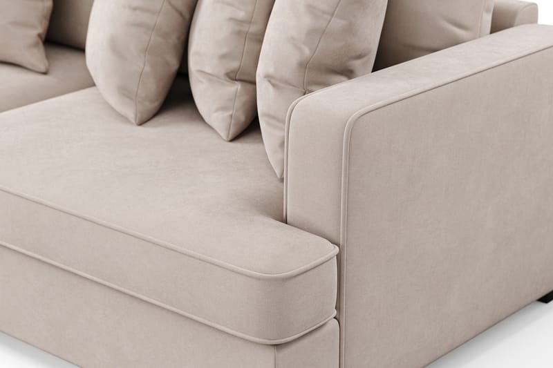 Rossita 4-sits Vänstervänd L-formad Djup Schäslongsoffa i Sammet - Beige - Möbler - Vardagsrum - Soffor - Sammetssoffor