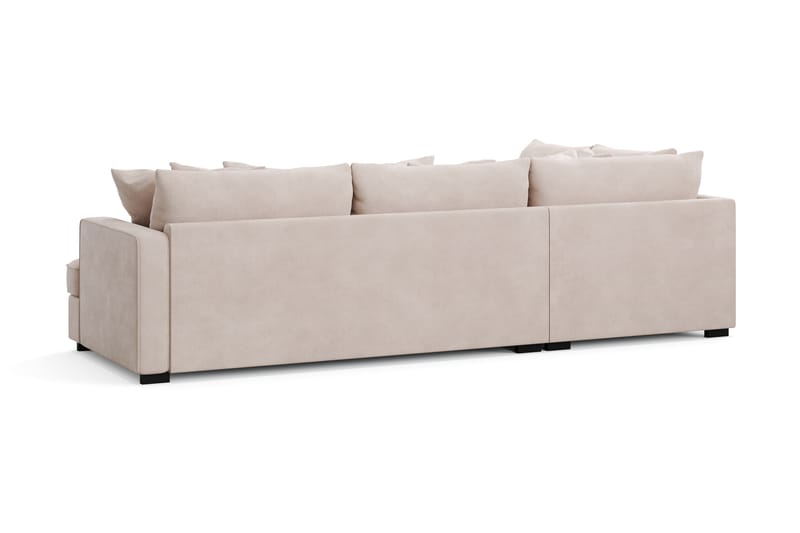 Rossita 4-sits Vänstervänd L-formad Djup Schäslongsoffa i Sammet - Beige - Möbler - Vardagsrum - Soffor - Sammetssoffor