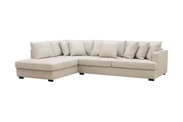 Rossita 4-sits Vänstervänd L-formad Djup Schäslongsoffa i Tyg - Beige - Möbler - Vardagsrum - Soffor - Divansoffa & schäslong