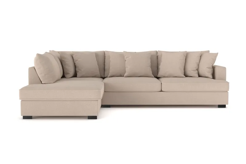 Rossita 4-sits Vänstervänd L-formad Djup Schäslongsoffa i Tyg - Beige - Möbler - Vardagsrum - Soffor - Divansoffa & schäslong