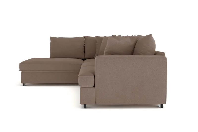 Rossita 4-sits Vänstervänd L-formad Djup Schäslongsoffa i Tyg - Brun - Möbler - Vardagsrum - Soffor - Divansoffa & schäslong