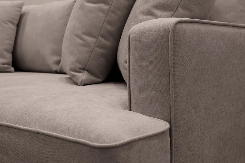 Rossita 4-sits Vänstervänd L-formad Djup Schäslongsoffa i Tyg - Brun - Möbler - Vardagsrum - Soffor - Divansoffa & schäslong