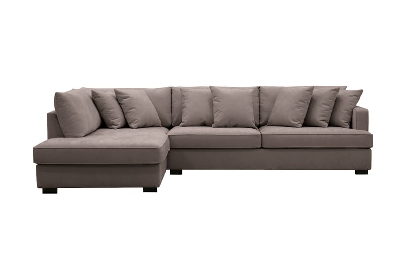 Rossita 4-sits Vänstervänd L-formad Djup Schäslongsoffa i Tyg - Brun - Möbler - Vardagsrum - Soffor - Divansoffa & schäslong