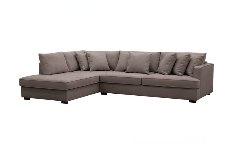 Rossita 4-sits Vänstervänd L-formad Djup Schäslongsoffa i Tyg - Brun - Möbler - Vardagsrum - Soffor - Divansoffa & schäslong