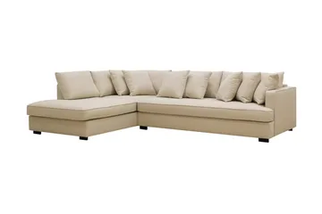 Rossita 4-sits Vänstervänd L-formad Djup Schäslongsoffa med Hel dyna i Bouclé - Beige - Möbler - Vardagsrum - Soffor - Divansoffa & schäslong