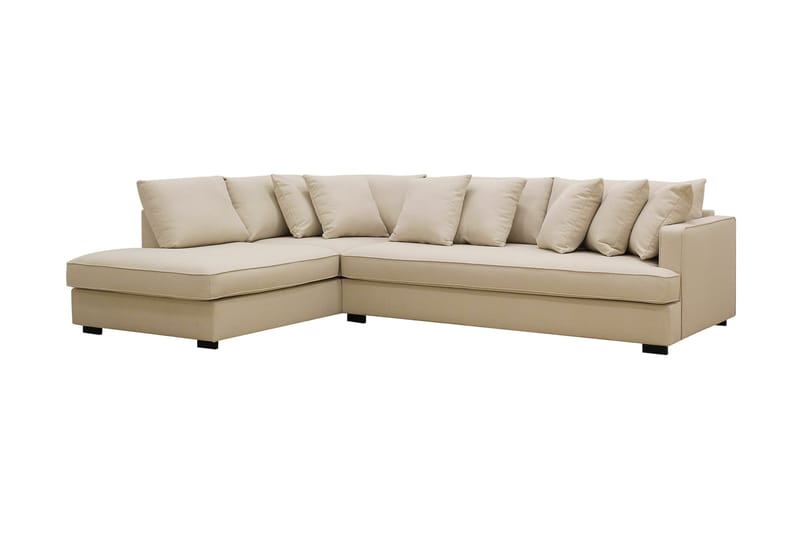 Rossita 4-sits Vänstervänd L-formad Djup Schäslongsoffa med Hel dyna i Bouclé - Beige - Möbler - Vardagsrum - Soffor - Divansoffa & schäslong