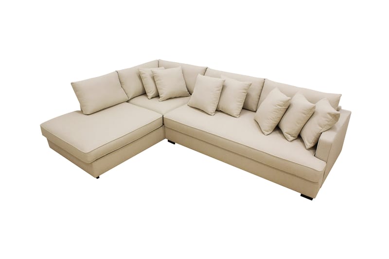 Rossita 4-sits Vänstervänd L-formad Djup Schäslongsoffa med Hel dyna i Bouclé - Beige - Möbler - Vardagsrum - Soffor - Divansoffa & schäslong