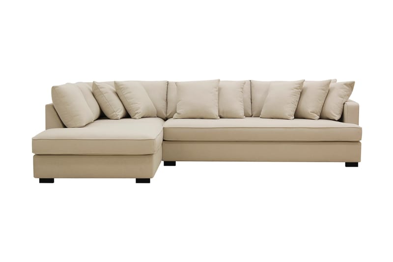 Rossita 4-sits Vänstervänd L-formad Djup Schäslongsoffa med Hel dyna i Bouclé - Beige - Möbler - Vardagsrum - Soffor - Divansoffa & schäslong