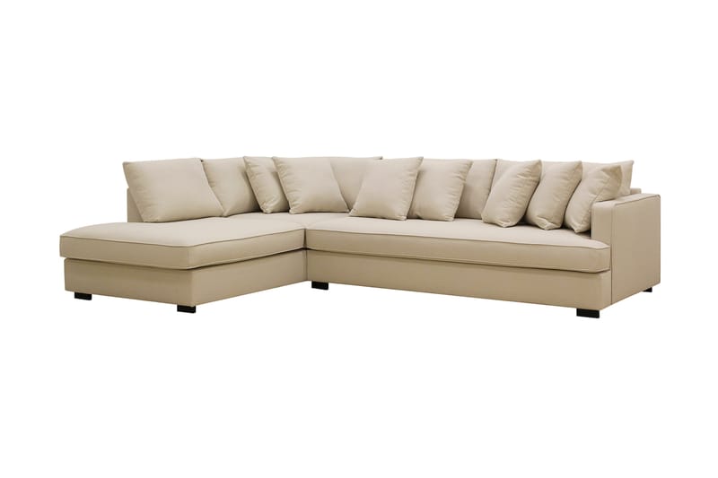 Rossita 4-sits Vänstervänd L-formad Djup Schäslongsoffa med Hel dyna i Bouclé - Beige - Möbler - Vardagsrum - Soffor - Divansoffa & schäslong