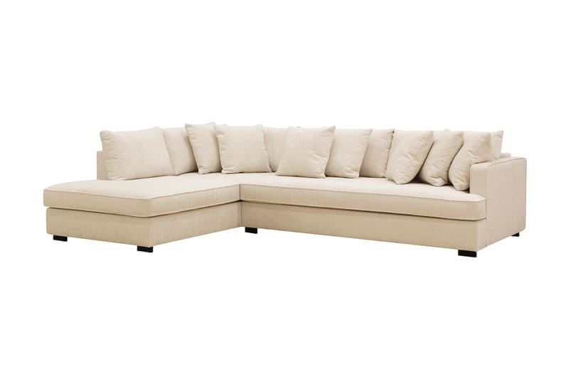 Rossita 4-sits Vänstervänd L-formad Djup Schäslongsoffa med Hel dyna i Chenille - Beige - Möbler - Vardagsrum - Soffor - Divansoffa & schäslong