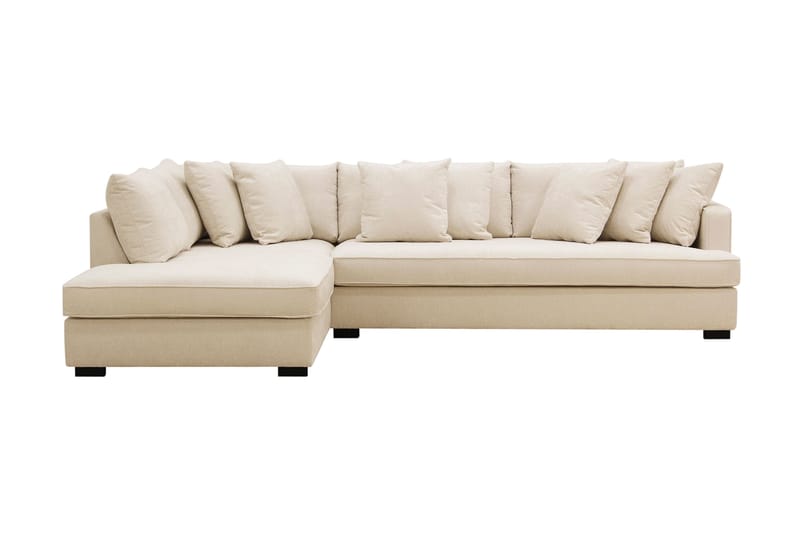 Rossita 4-sits Vänstervänd L-formad Djup Schäslongsoffa med Hel dyna i Chenille, Beige