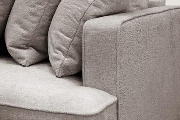 Rossita 4-sits Vänstervänd L-formad Djup Schäslongsoffa med Hel dyna i Chenille - Grå / Brun - Möbler - Vardagsrum - Soffor - Divansoffa & schäslong