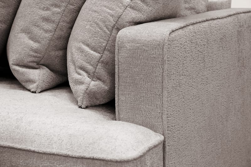 Rossita 4-sits Vänstervänd L-formad Djup Schäslongsoffa med Hel dyna i Chenille - Grå / Brun - Möbler - Vardagsrum - Soffor - Divansoffa & schäslong
