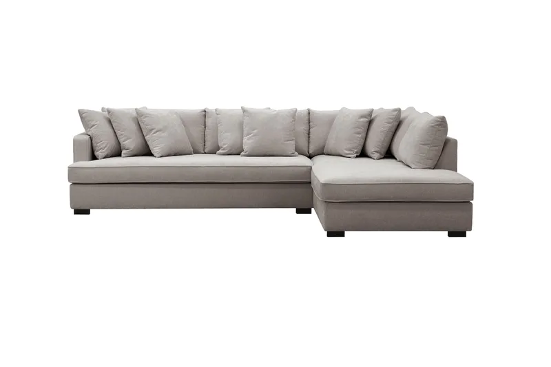 Rossita 4-sits Vänstervänd L-formad Djup Schäslongsoffa med Hel dyna i Chenille - Grå / Brun - Möbler - Vardagsrum - Soffor - Divansoffa & schäslong