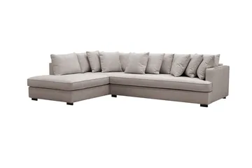 Rossita 4-sits Vänstervänd L-formad Djup Schäslongsoffa med Hel dyna i Chenille - Grå / Brun - Möbler - Vardagsrum - Soffor - Divansoffa & schäslong