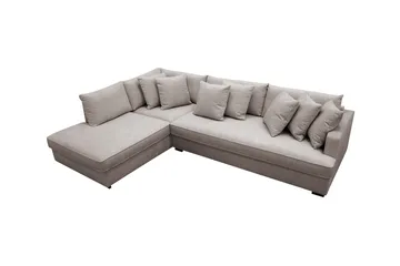 Rossita 4-sits Vänstervänd L-formad Djup Schäslongsoffa med Hel dyna i Chenille - Grå / Brun - Möbler - Vardagsrum - Soffor - Divansoffa & schäslong