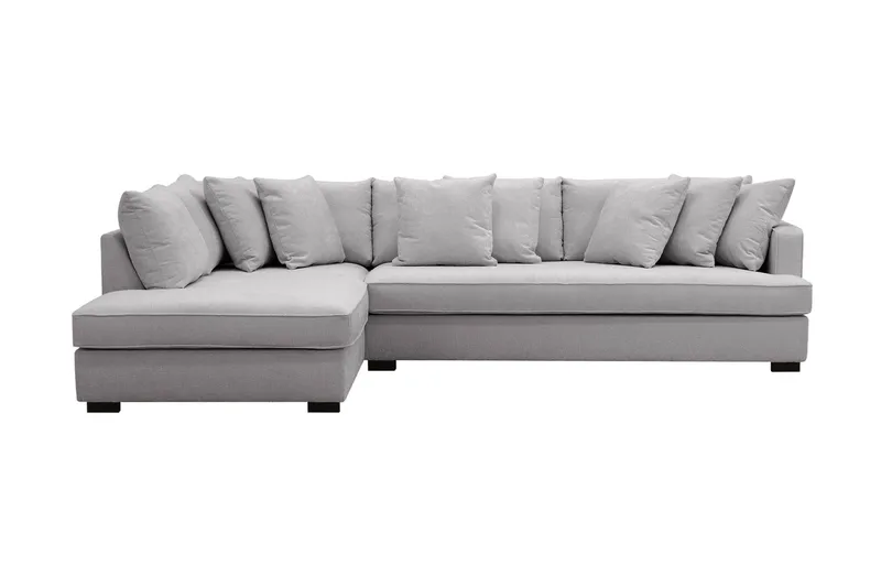 Rossita 4-sits Vänstervänd L-formad Djup Schäslongsoffa med Hel dyna i Chenille - Grå - Möbler - Vardagsrum - Soffor - Divansoffa & schäslong