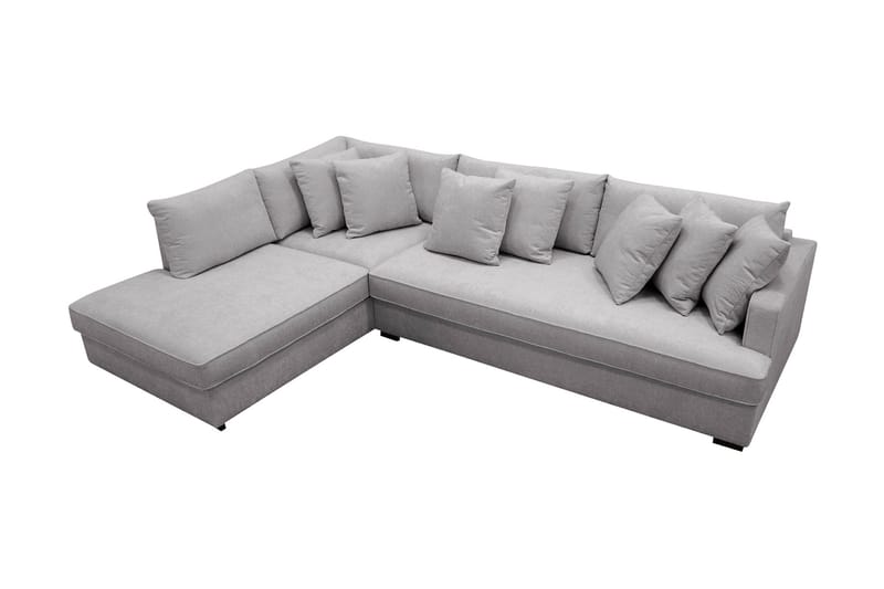 Rossita 4-sits Vänstervänd L-formad Djup Schäslongsoffa med Hel dyna i Chenille - Grå - Möbler - Vardagsrum - Soffor - Divansoffa & schäslong