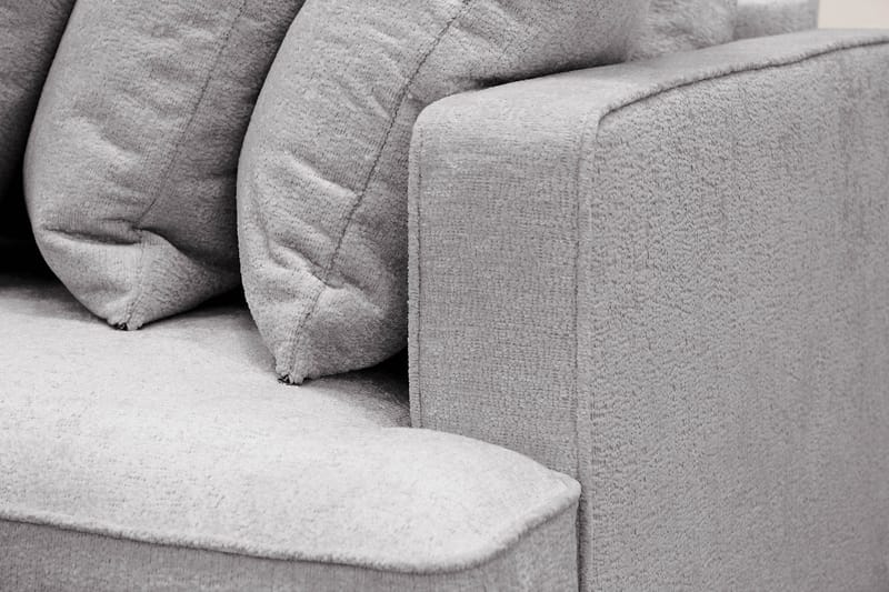 Rossita 4-sits Vänstervänd L-formad Djup Schäslongsoffa med Hel dyna i Chenille - Grå - Möbler - Vardagsrum - Soffor - Divansoffa & schäslong