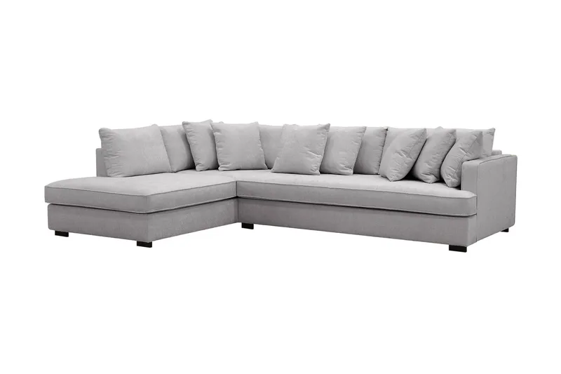 Rossita 4-sits Vänstervänd L-formad Djup Schäslongsoffa med Hel dyna i Chenille - Grå - Möbler - Vardagsrum - Soffor - Divansoffa & schäslong