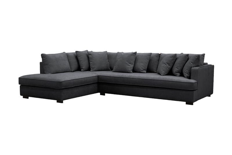Rossita 4-sits Vänstervänd L-formad Djup Schäslongsoffa med Hel dyna i Chenille - Svart - Möbler - Vardagsrum - Soffor - Divansoffa & schäslong