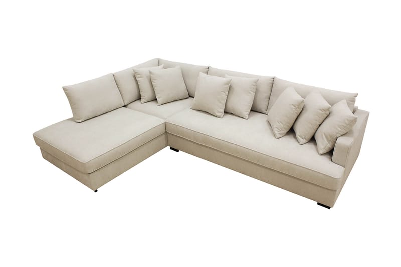 Rossita 4-sits Vänstervänd L-formad Djup Schäslongsoffa med Hel dyna i Tyg - Beige - Möbler - Vardagsrum - Soffor - Divansoffa & schäslong