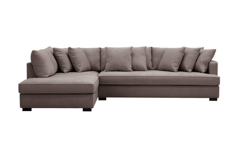Rossita 4-sits Vänstervänd L-formad Djup Schäslongsoffa med Hel dyna i Tyg - Brun - Möbler - Vardagsrum - Soffor - Divansoffa & schäslong