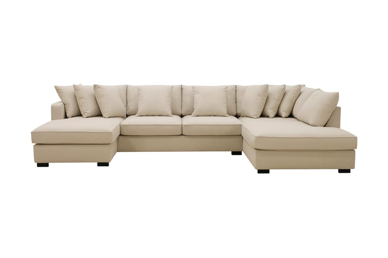 Rossita 5-sits Högervänd U-formad Djup Soffa med Divan och Schäslong i Bouclé - Beige - Möbler - Vardagsrum - Soffor - U-soffor