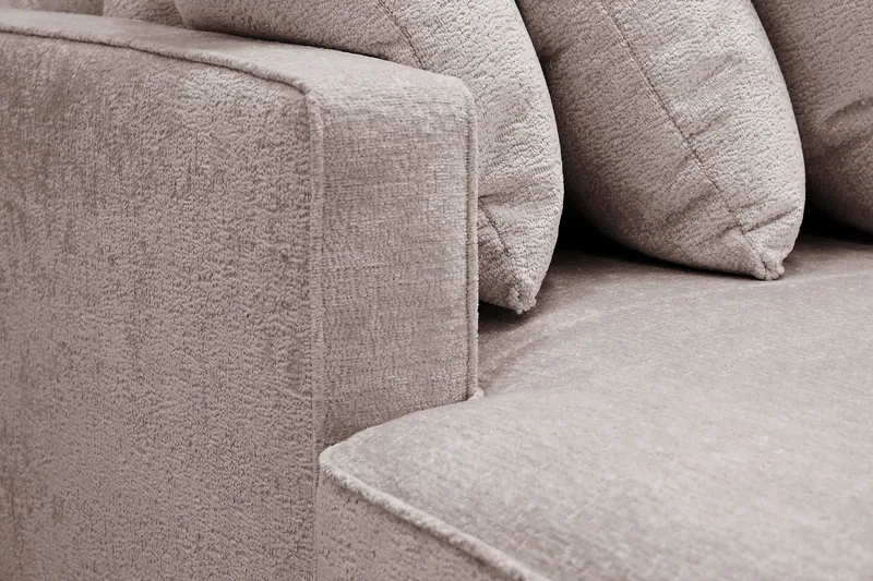 Rossita 5-sits Högervänd U-formad Djup Soffa med Divan och Schäslong i Chenille - Grå / Brun - Möbler - Vardagsrum - Soffor - U-soffor