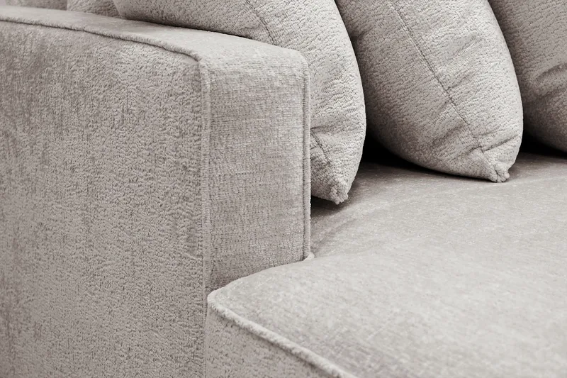 Rossita 5-sits Högervänd U-formad Djup Soffa med Divan och Schäslong i Chenille - Grå / Brun - Möbler - Vardagsrum - Soffor - U-soffor