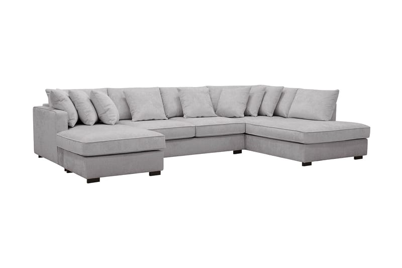 Rossita 5-sits Högervänd U-formad Djup Soffa med Divan och Schäslong i Chenille - Grå - Möbler - Vardagsrum - Soffor - U-soffor