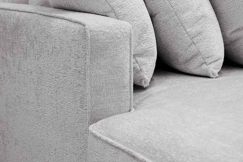 Rossita 5-sits Högervänd U-formad Djup Soffa med Divan och Schäslong i Chenille - Trenza 03, Grå Chenille - Möbler - Vardagsrum - Soffor - U-soffor