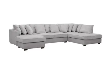 Rossita 5-sits Högervänd U-formad Djup Soffa med Divan och Schäslong i Chenille - Trenza 03, Grå Chenille - Möbler - Vardagsrum - Soffor - U-soffor