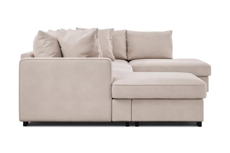 Rossita 5-sits Högervänd U-formad Djup Soffa med Divan och Schäslong i Sammet - Beige - Möbler - Vardagsrum - Soffor - Sammetssoffor
