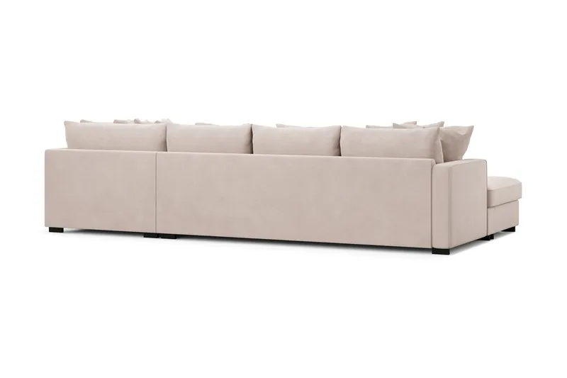 Rossita 5-sits Högervänd U-formad Djup Soffa med Divan och Schäslong i Sammet - Beige - Möbler - Vardagsrum - Soffor - Sammetssoffor