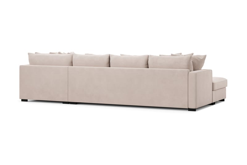 Rossita 5-sits Högervänd U-formad Djup Soffa med Divan och Schäslong i Sammet - Beige - Möbler - Vardagsrum - Soffor - Sammetssoffor
