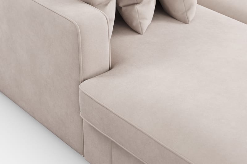Rossita 5-sits Högervänd U-formad Djup Soffa med Divan och Schäslong i Sammet - Beige - Möbler - Vardagsrum - Soffor - Sammetssoffor