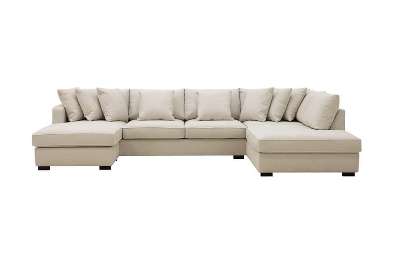 Rossita 5-sits Högervänd U-formad Djup Soffa med Divan och Schäslong i Tyg - Beige - Möbler - Vardagsrum - Soffor - U-soffor