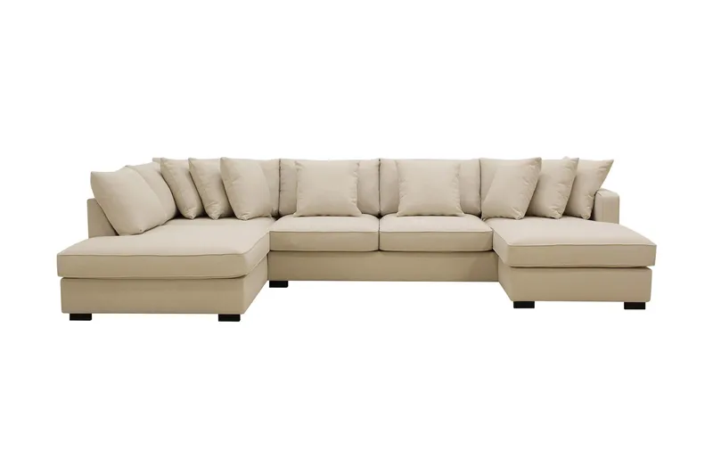 Rossita 5-sits Vänstervänd U-formad Djup Soffa med Divan och Schäslong i Bouclé - Beige - Möbler - Vardagsrum - Soffor - U-soffor