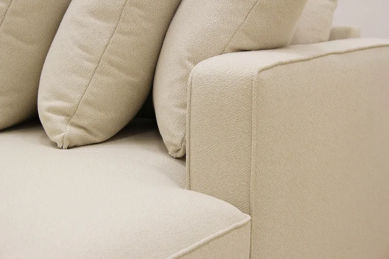 Rossita 5-sits Vänstervänd U-formad Djup Soffa med Divan och Schäslong i Bouclé - Beige - Möbler - Vardagsrum - Soffor - U-soffor