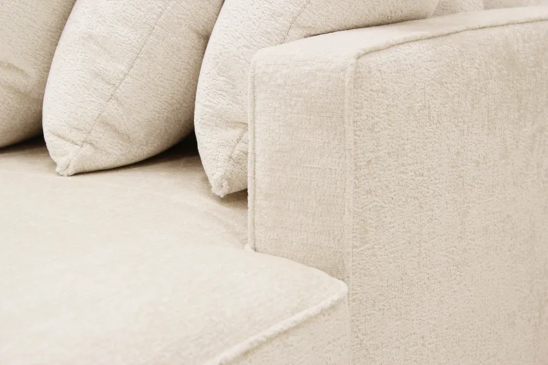 Rossita 5-sits Vänstervänd U-formad Djup Soffa med Divan och Schäslong i Chenille - Beige - Möbler - Vardagsrum - Soffor - U-soffor