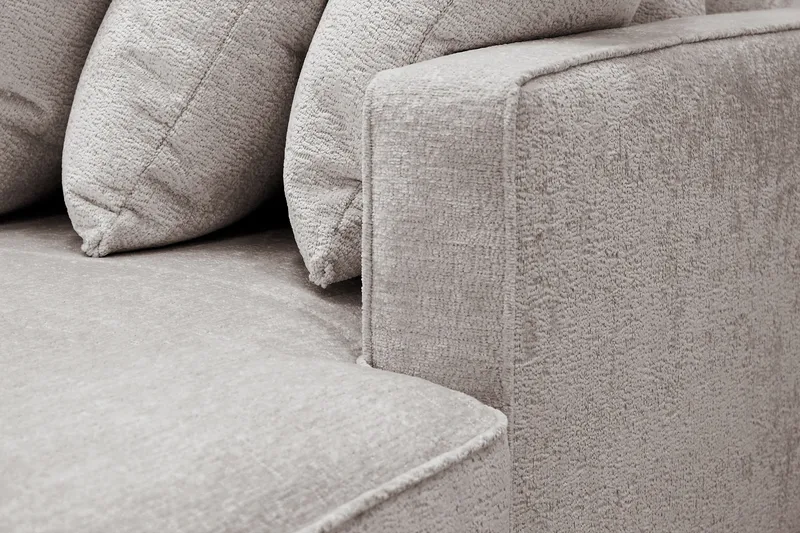 Rossita 5-sits Vänstervänd U-formad Djup Soffa med Divan och Schäslong i Chenille - Grå / Brun - Möbler - Vardagsrum - Soffor - U-soffor