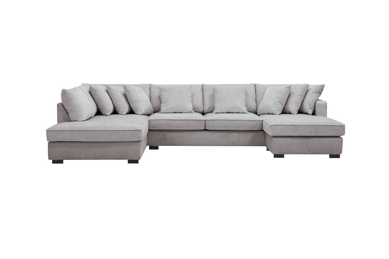 Rossita 5-sits Vänstervänd U-formad Djup Soffa med Divan och Schäslong i Chenille - Grå / Brun - Möbler - Vardagsrum - Soffor - U-soffor